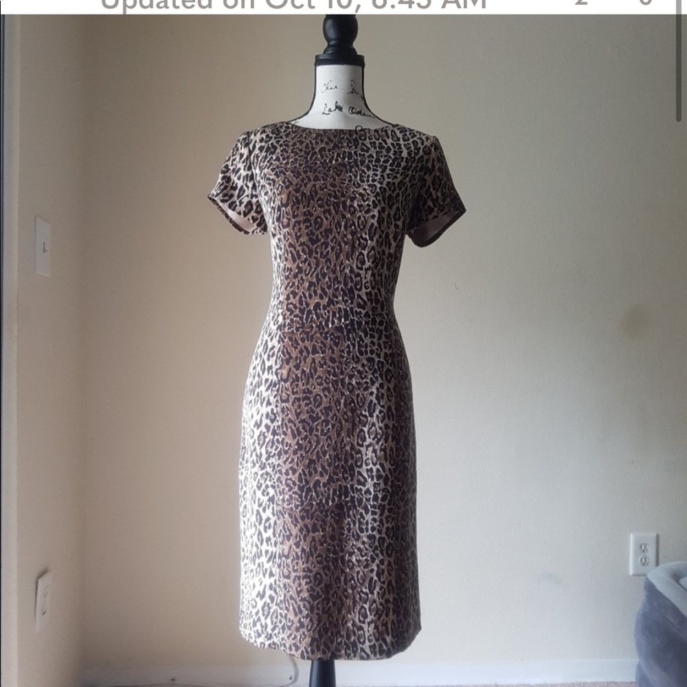 100% leopard silk shift